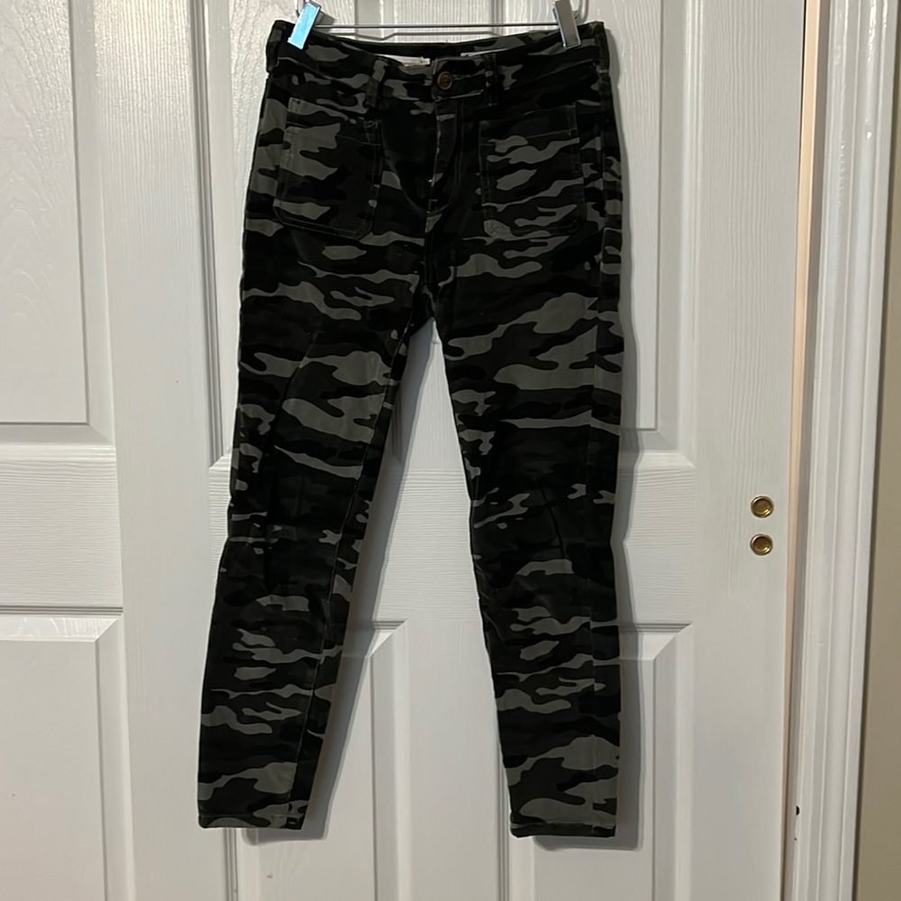 Pilcro green camo corduroy pants